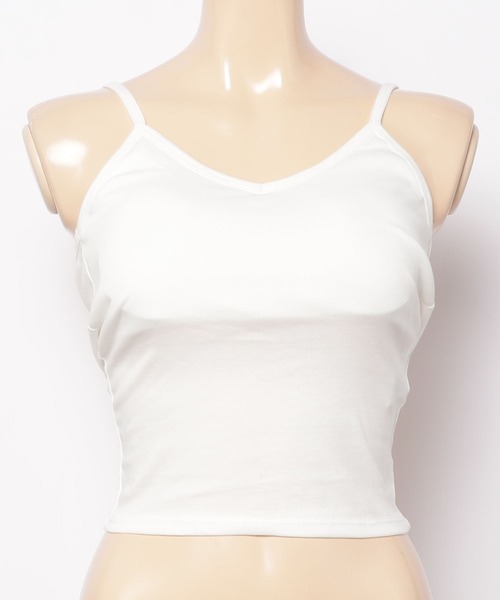 a:mure(アミュール)の「カップ付BACKクロスキャミ(キャミソール・レディース・グリーン/ホワイト/ブラック/イエロー/ブルー/グレー・FREE)」の10枚目の写真