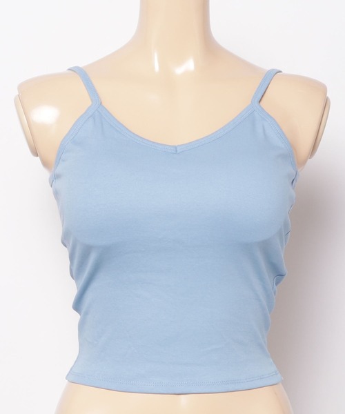 a:mure(アミュール)の「カップ付BACKクロスキャミ(キャミソール・レディース・グリーン/ホワイト/ブラック/イエロー/ブルー/グレー・FREE)」の12枚目の写真