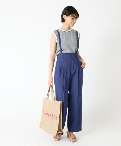 B.C STOCK（ベーセーストック）の「ボーダースリーブレス プルオーバー（Tシャツ/カットソー・レディース・ブラック/ベージュ/グリーン/ブルー/レッド・FREE）」の6枚目の写真