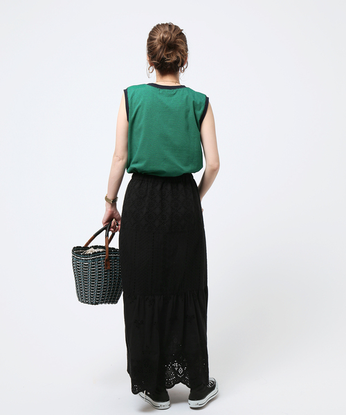 B.C STOCK（ベーセーストック）の「ボーダースリーブレス プルオーバー（Tシャツ/カットソー・レディース・ブラック/ベージュ/グリーン/ブルー/レッド・FREE）」の16枚目の写真