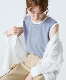 B.C STOCK | ボーダースリーブレス プルオーバー(Tシャツ/カットソー)