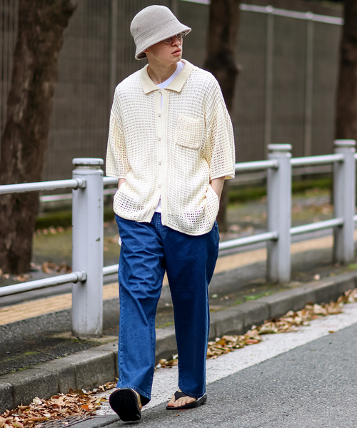 JOINT WORKS（ジョイントワークス）の「JW-MESH ニットポロシャツ（ニット/セーター・メンズ・ブラック/アイボリー・MEDIUM/LARGE）」の5枚目の写真