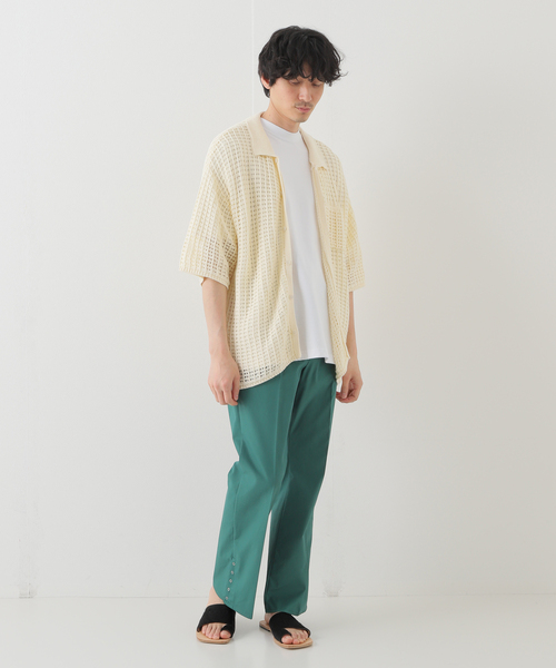 JOINT WORKS（ジョイントワークス）の「JW-MESH ニットポロシャツ（ニット/セーター・メンズ・ブラック/アイボリー・MEDIUM/LARGE）」の10枚目の写真