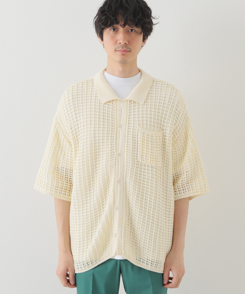 JOINT WORKS（ジョイントワークス）の「JW-MESH ニットポロシャツ（ニット/セーター・メンズ・ブラック/アイボリー・MEDIUM/LARGE）」の11枚目の写真