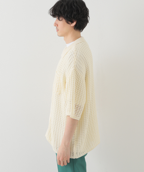 JOINT WORKS（ジョイントワークス）の「JW-MESH ニットポロシャツ（ニット/セーター・メンズ・ブラック/アイボリー・MEDIUM/LARGE）」の12枚目の写真