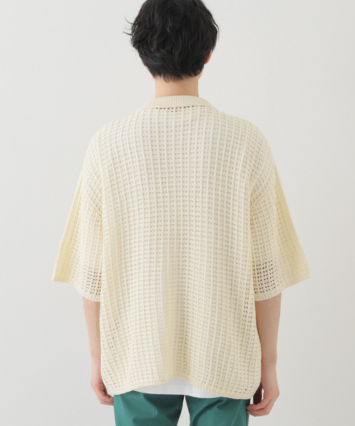 JOINT WORKS（ジョイントワークス）の「JW-MESH ニットポロシャツ（ニット/セーター・メンズ・ブラック/アイボリー・MEDIUM/LARGE）」の13枚目の写真