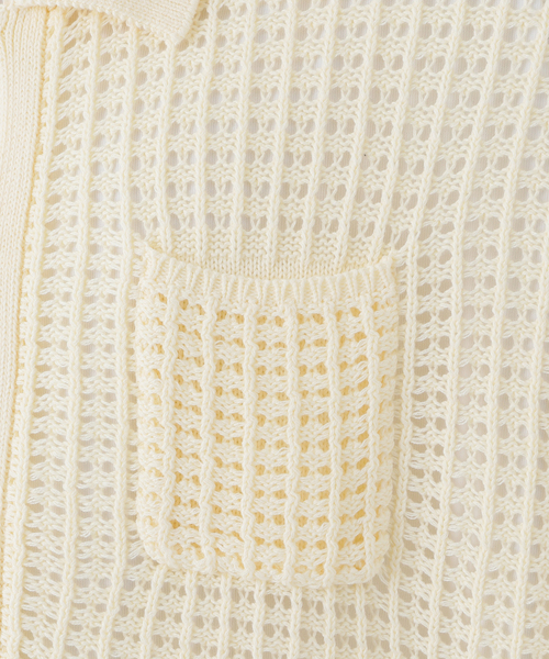 JOINT WORKS（ジョイントワークス）の「JW-MESH ニットポロシャツ（ニット/セーター・メンズ・ブラック/アイボリー・MEDIUM/LARGE）」の18枚目の写真