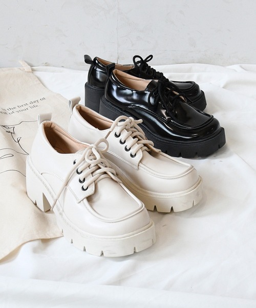 NOFALL（ノーフォール）の「厚底レースアップシューズ（ドレスシューズ・レディース・ベージュ/ブラック・M/3L/LL/S/L）」の18枚目の写真