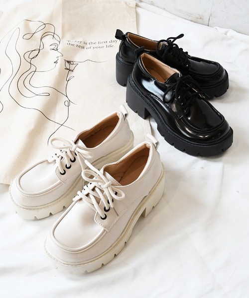 NOFALL（ノーフォール）の「厚底レースアップシューズ（ドレスシューズ・レディース・ベージュ/ブラック・M/3L/LL/S/L）」の14枚目の写真