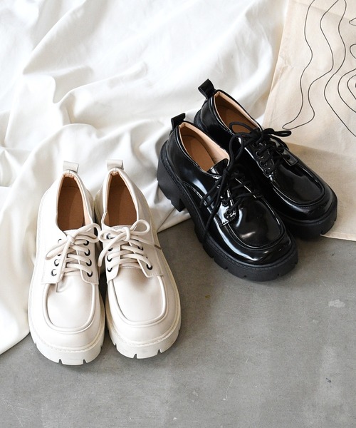 NOFALL（ノーフォール）の「厚底レースアップシューズ（ドレスシューズ・レディース・ベージュ/ブラック・M/3L/LL/S/L）」の12枚目の写真