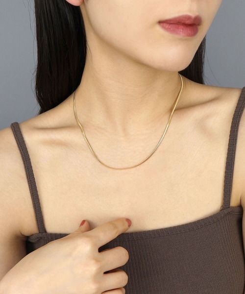CEMONEMO（セモネモ）の「【金属アレルギー対応】 スネークチェーン ネックレス 2mm 40cm / サージカルステンレス 316L（ネックレス・レディース・シルバー/ゴールド・FREE）」の12枚目の写真