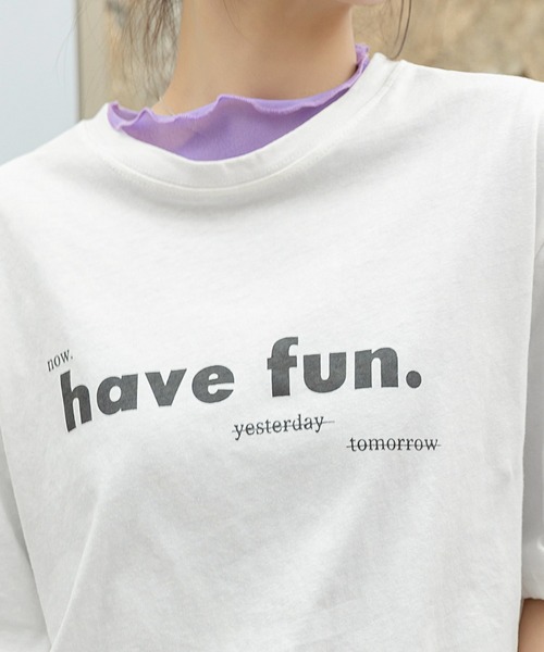 DAY CLOSET(デイ クローゼット)の「【さらっと生地感/ストレッチ有】半袖メロウフリシアートップス レディース(シャツ/ブラウス・レディース・ピンク/パープル/ライトブルー/ホワイト/グリーン/ホワイト系その他/ブラック/オレンジ・L/M)」の6枚目の写真