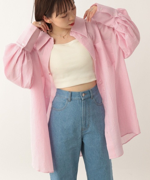 Heather（ヘザー）の「BIG襟カラーストライプシャツ 299651