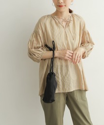 URBAN RESEARCH DOORS | シアーストライプギャザーブラウス(シャツ/ブラウス)