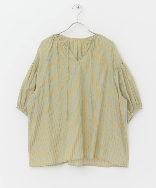 URBAN RESEARCH DOORS（アーバンリサーチドアーズ）の「シアーストライプギャザーブラウス（シャツ/ブラウス・レディース・ベージュ/ブルー/ミント・MEDIUM）」の15枚目の写真
