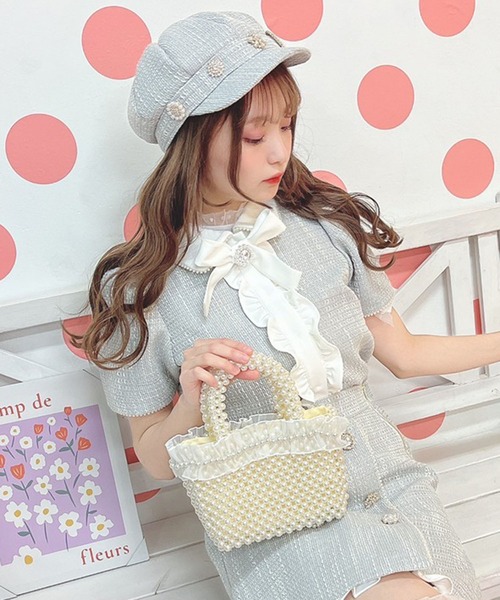 Swankiss(スワンキス)の「SX frill pearl BAG(トートバッグ・レディース・ホワイト・FREE)」の2枚目の写真