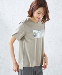【接触冷感】ボタニカルプリントTシャツ