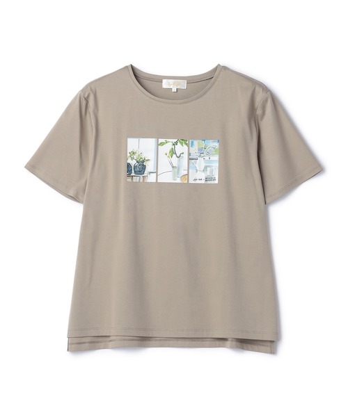 A/C DESIGN BY ALPHA CUBIC(エーシーデザインバイアルファキュービック)の「【接触冷感】ボタニカルプリントTシャツ(Tシャツ/カットソー・レディース・ブラック/カーキ/オフホワイト・LL/L/M)」の17枚目の写真