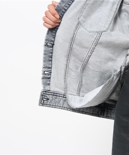 WEGO（ウィゴー）の「WEGO/フード付きドルマンGジャン（デニムジャケット・レディース・インディゴブルー/ライトインディゴブルー・FREE）」の3枚目の写真