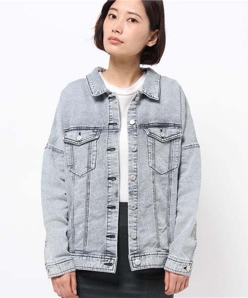 WEGO（ウィゴー）の「WEGO/フード付きドルマンGジャン（デニムジャケット・レディース・インディゴブルー/ライトインディゴブルー・FREE）」の5枚目の写真