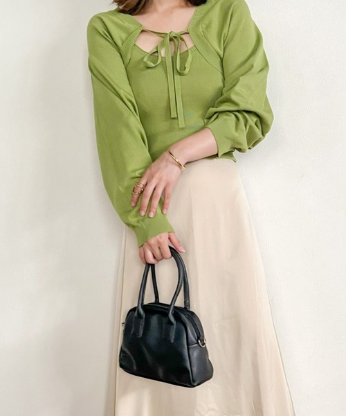 CLEA（クレア）の「ミニボストンショルダーバッグ（ボストンバッグ・レディース・ブラック/ブラウン/アイボリー・FREE）」の13枚目の写真