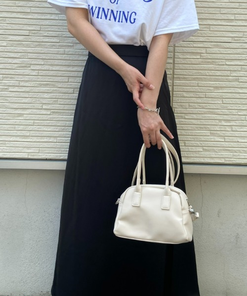 CLEA（クレア）の「ミニボストンショルダーバッグ（ボストンバッグ・レディース・ブラック/ブラウン/アイボリー・FREE）」の7枚目の写真