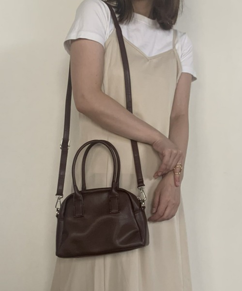 CLEA（クレア）の「ミニボストンショルダーバッグ（ボストンバッグ・レディース・ブラック/ブラウン/アイボリー・FREE）」の19枚目の写真