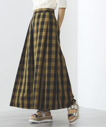 BEAMS HEART / チェック柄 タックフレアスカート