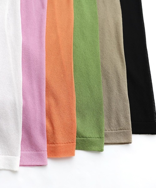 andme（アンドミー）の「リネンタッチノースリーブニットトップス（ニット/セーター・レディース・ブラック/オフホワイト/グレイッシュベージュ/ピンク/グリーン/オレンジ・M）」の21枚目の写真