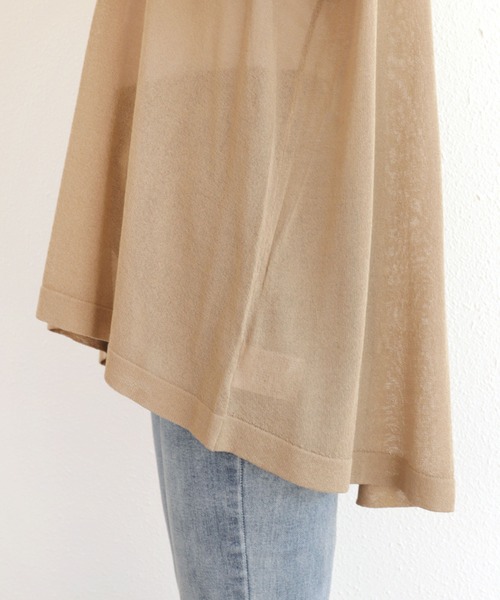 andme（アンドミー）の「リネンタッチノースリーブニットトップス（ニット/セーター・レディース・ブラック/オフホワイト/グレイッシュベージュ/ピンク/グリーン/オレンジ・M）」の10枚目の写真