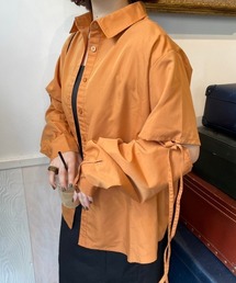 nemne store | 【低身長用サイズあり】袖取り外しカラーリボンシャツ(シャツ/ブラウス)