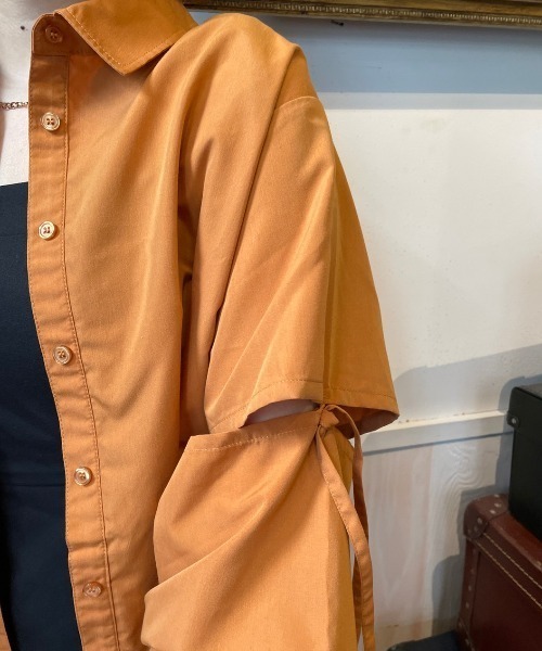 nemne store（ネンネストア）の「【低身長用サイズあり】袖取り外しカラーリボンシャツ（シャツ/ブラウス・レディース・オレンジ/グリーン/アイボリー・MEDIUM/SMALL）」の16枚目の写真