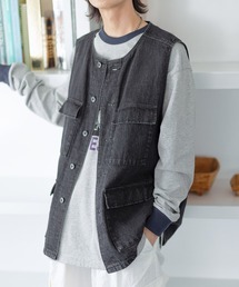 PBLIM | PAGEBOYLIM/ノーカラーミリタリーベスト(ベスト)