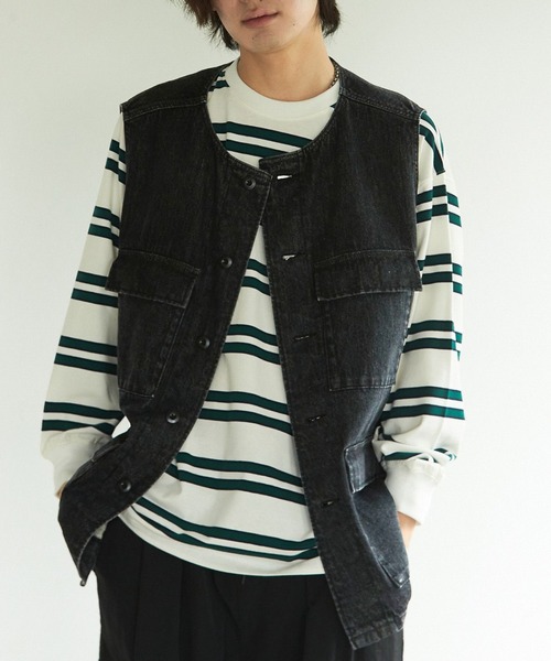 PBLIM（ページボーイリム）の「PAGEBOYLIM/ノーカラーミリタリーベスト（ベスト・レディース・カーキ/ブラック系その他/レオパード・FREE）」の15枚目の写真