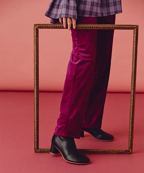 N.（N. Natural Beauty Basic）（エヌエヌナチュラルビューティーベーシック）の「【松井愛莉さん着用】《n.'look》◆シャイニーコーデュロイパンツ（その他パンツ・レディース・イエロー/パープル・MEDIUM）」の5枚目の写真