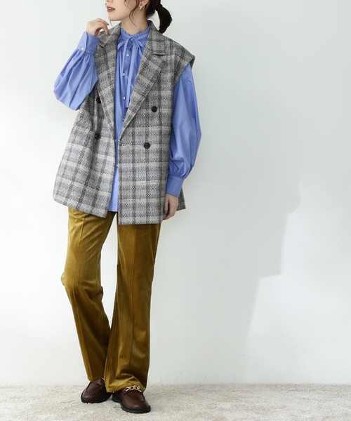 N.（N. Natural Beauty Basic）（エヌエヌナチュラルビューティーベーシック）の「【松井愛莉さん着用】《n.'look》◆シャイニーコーデュロイパンツ（その他パンツ・レディース・イエロー/パープル・MEDIUM）」の13枚目の写真