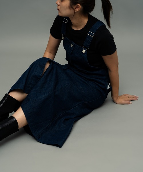 ottilie(オティーリエ)の「【 ottilie / オティーリエ 】 デニムサロペットワンピース(ジャンパースカート)」|インディゴブルー