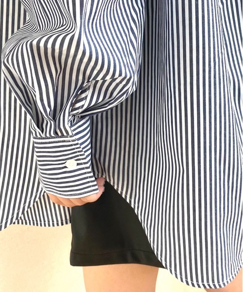 CECIL McBEE（セシルマクビー）の「ストライプシャツ（シャツ/ブラウス・レディース・パープル/ネイビー/グリーン・MEDIUM/LARGE）」の11枚目の写真