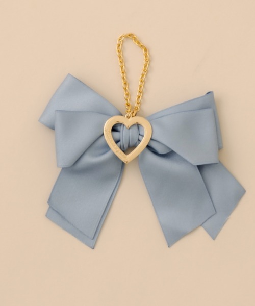 OLIVE des OLIVE(オリーブデオリーブ)の「Aimerianejoieハート&リボンチャーム(チャーム・レディース・ブラック/パープル/サックスブルー/ピンク/アイボリー・FREE)」の3枚目の写真