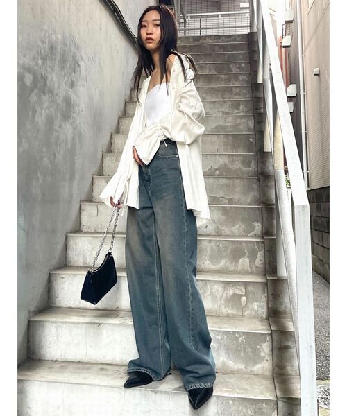 EMODA（エモダ）の「カフデザインロングシャツ（シャツ/ブラウス・レディース・ホワイト/ブラック・FREE）」の12枚目の写真