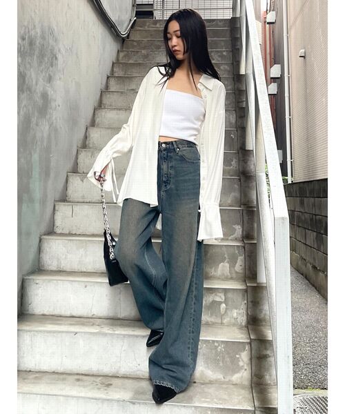 EMODA（エモダ）の「カフデザインロングシャツ（シャツ/ブラウス・レディース・ホワイト/ブラック・FREE）」の13枚目の写真