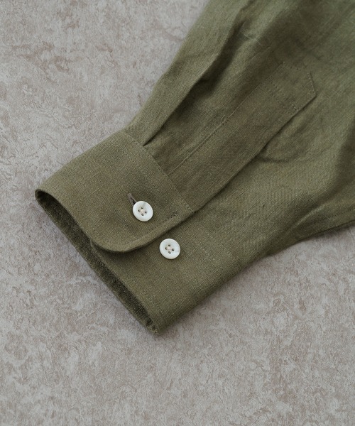 BRICK & SONS（ブリックアンドサンズ）の「リネンヘンプ リラックスラグランスリーブシャツ＜カーキグリーン＞（シャツ/ブラウス・メンズ・カーキ・LL/S/M/L）」の3枚目の写真