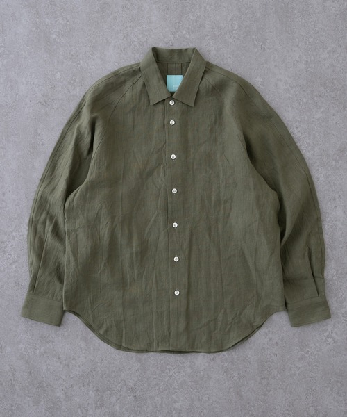 BRICK & SONS（ブリックアンドサンズ）の「リネンヘンプ リラックスラグランスリーブシャツ＜カーキグリーン＞（シャツ/ブラウス・メンズ・カーキ・LL/S/M/L）」の13枚目の写真
