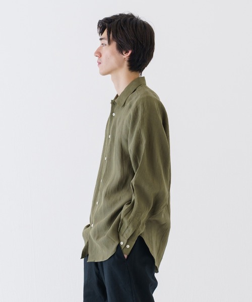 BRICK & SONS（ブリックアンドサンズ）の「リネンヘンプ リラックスラグランスリーブシャツ＜カーキグリーン＞（シャツ/ブラウス・メンズ・カーキ・LL/S/M/L）」の7枚目の写真