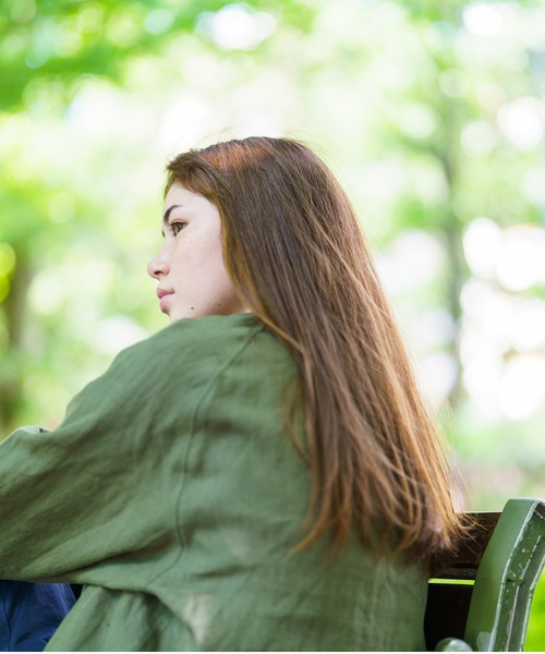 BRICK & SONS（ブリックアンドサンズ）の「リネンヘンプ リラックスラグランスリーブシャツ＜カーキグリーン＞（シャツ/ブラウス・メンズ・カーキ・LL/S/M/L）」の16枚目の写真