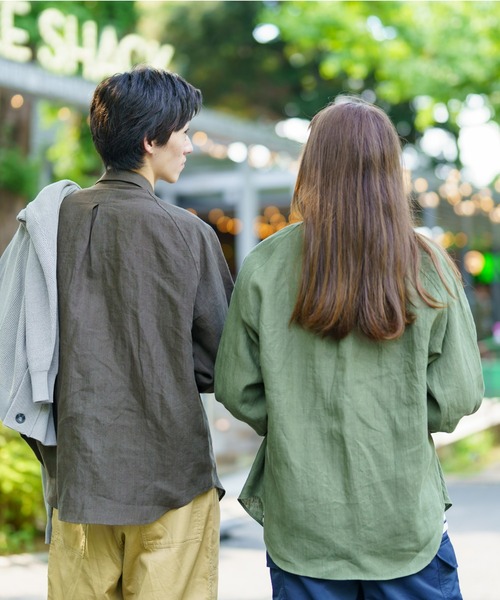 BRICK & SONS（ブリックアンドサンズ）の「リネンヘンプ リラックスラグランスリーブシャツ＜カーキグリーン＞（シャツ/ブラウス・メンズ・カーキ・LL/S/M/L）」の20枚目の写真