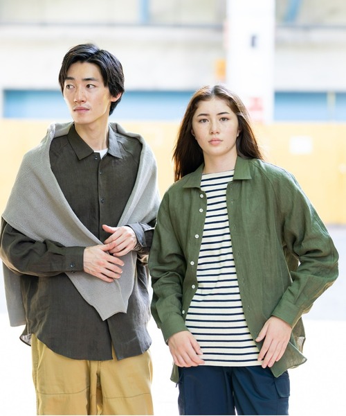 BRICK & SONS（ブリックアンドサンズ）の「リネンヘンプ リラックスラグランスリーブシャツ＜カーキグリーン＞（シャツ/ブラウス・メンズ・カーキ・LL/S/M/L）」の17枚目の写真