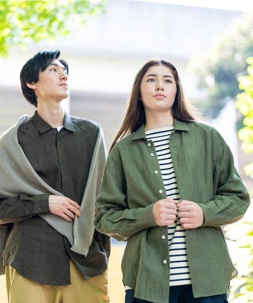 BRICK & SONS（ブリックアンドサンズ）の「リネンヘンプ リラックスラグランスリーブシャツ＜カーキグリーン＞（シャツ/ブラウス・メンズ・カーキ・LL/S/M/L）」の19枚目の写真