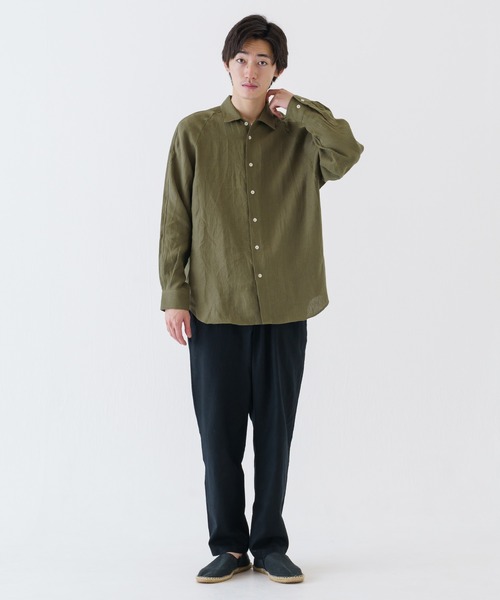 BRICK & SONS（ブリックアンドサンズ）の「リネンヘンプ リラックスラグランスリーブシャツ＜カーキグリーン＞（シャツ/ブラウス・メンズ・カーキ・LL/S/M/L）」の21枚目の写真