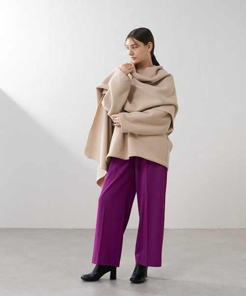 Lui's（ルイス）の「2WAYツイルワイドパンツ（スラックス・レディース・パープル/ブラック・1/2）」の8枚目の写真